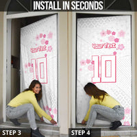 Custom Rugby Japan Door Cover The Champion Brave Blossoms White Color - Wonder Print Shop