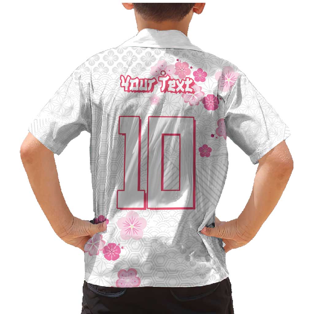 Custom Rugby Japan Family Matching Mermaid Dress and Hawaiian Shirt The Champion Brave Blossoms White Color - Wonder Print Shop