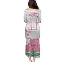 Custom Rugby Japan Family Matching Puletasi and Hawaiian Shirt The Champion Brave Blossoms White Color - Wonder Print Shop