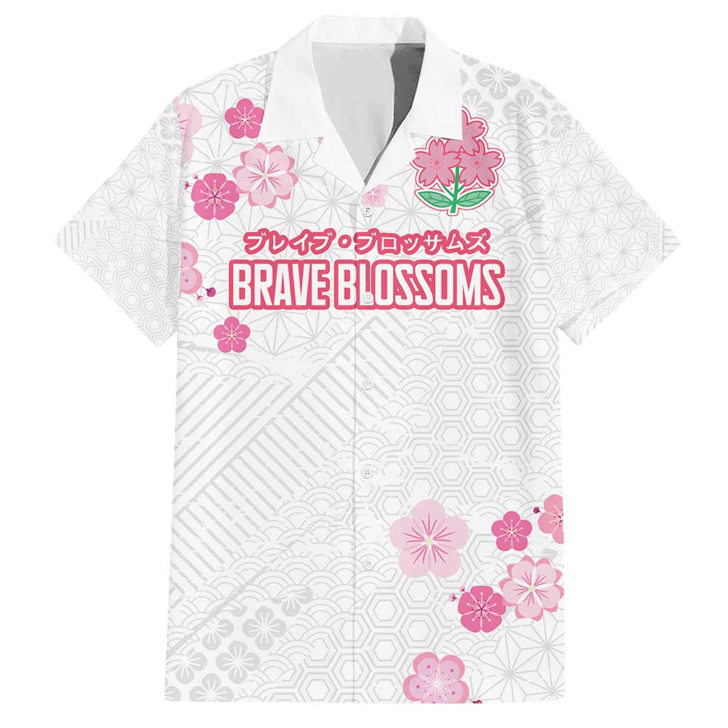 Custom Rugby Japan Family Matching Short Sleeve Bodycon Dress and Hawaiian Shirt The Champion Brave Blossoms White Color - Wonder Print Shop