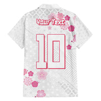 Custom Rugby Japan Family Matching Short Sleeve Bodycon Dress and Hawaiian Shirt The Champion Brave Blossoms White Color - Wonder Print Shop