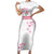 Custom Rugby Japan Family Matching Short Sleeve Bodycon Dress and Hawaiian Shirt The Champion Brave Blossoms White Color - Wonder Print Shop
