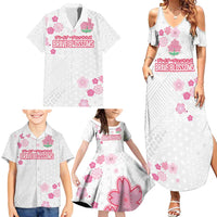 Custom Rugby Japan Family Matching Summer Maxi Dress and Hawaiian Shirt The Champion Brave Blossoms White Color - Wonder Print Shop