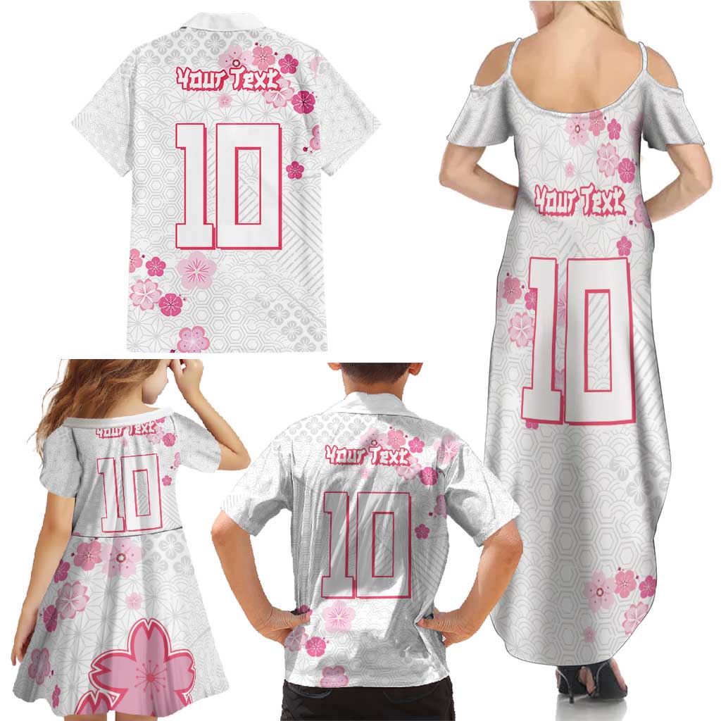 Custom Rugby Japan Family Matching Summer Maxi Dress and Hawaiian Shirt The Champion Brave Blossoms White Color - Wonder Print Shop