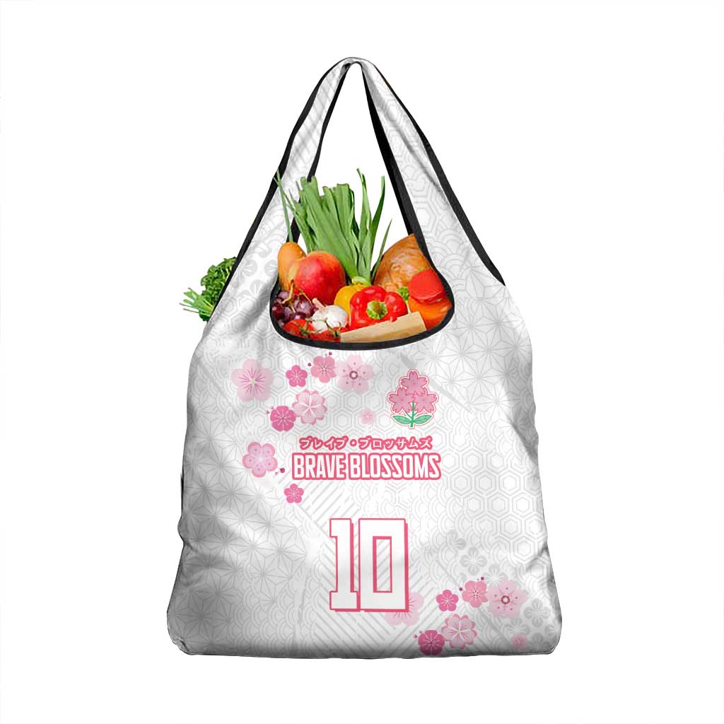 Custom Rugby Japan Grocery Bag The Champion Brave Blossoms White Color - Wonder Print Shop