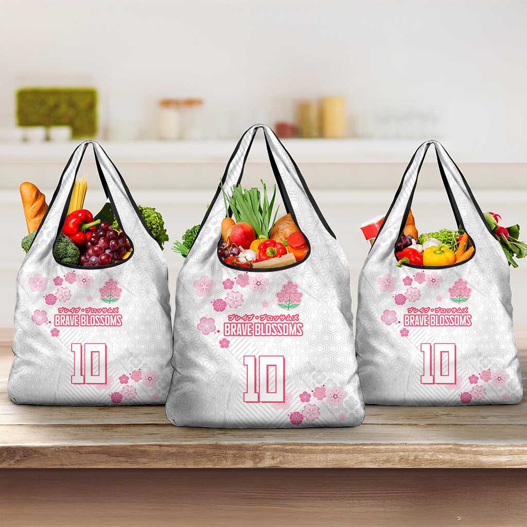 Custom Rugby Japan Grocery Bag The Champion Brave Blossoms White Color - Wonder Print Shop