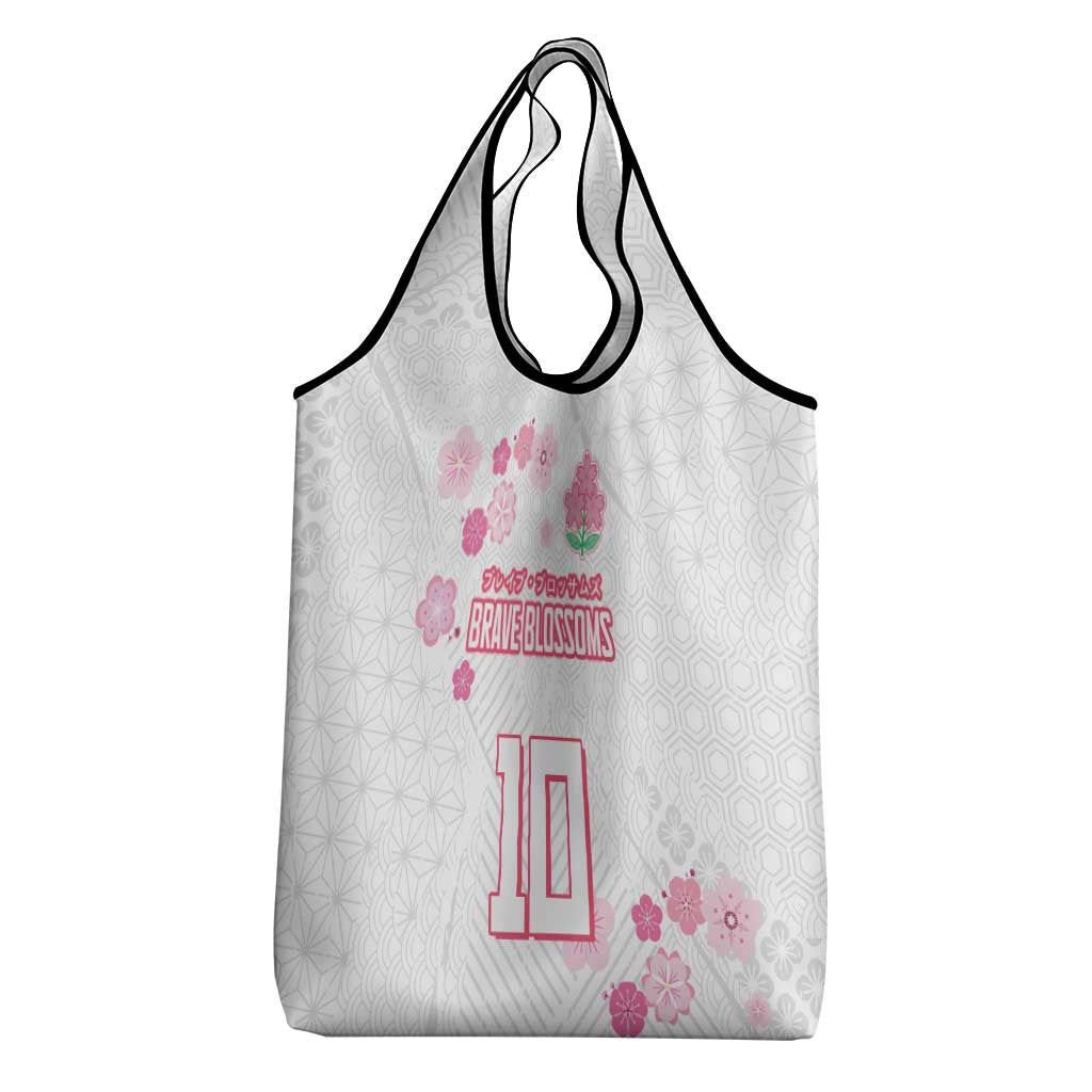 Custom Rugby Japan Grocery Bag The Champion Brave Blossoms White Color - Wonder Print Shop