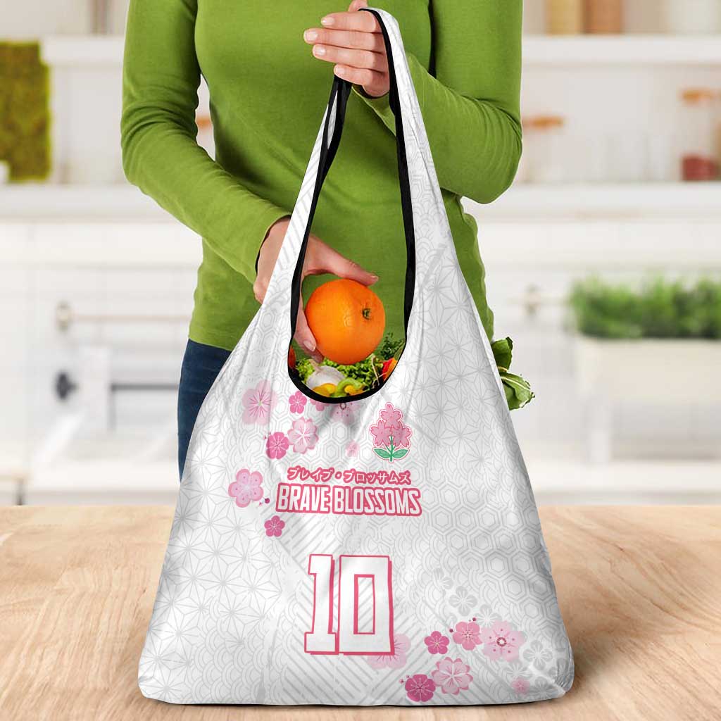 Custom Rugby Japan Grocery Bag The Champion Brave Blossoms White Color - Wonder Print Shop