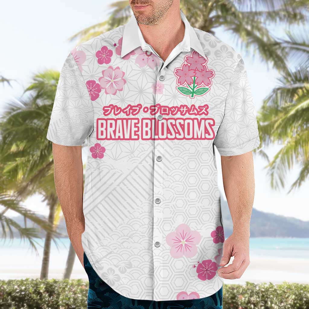 Custom Rugby Japan Hawaiian Shirt The Champion Brave Blossoms White Color - Wonder Print Shop