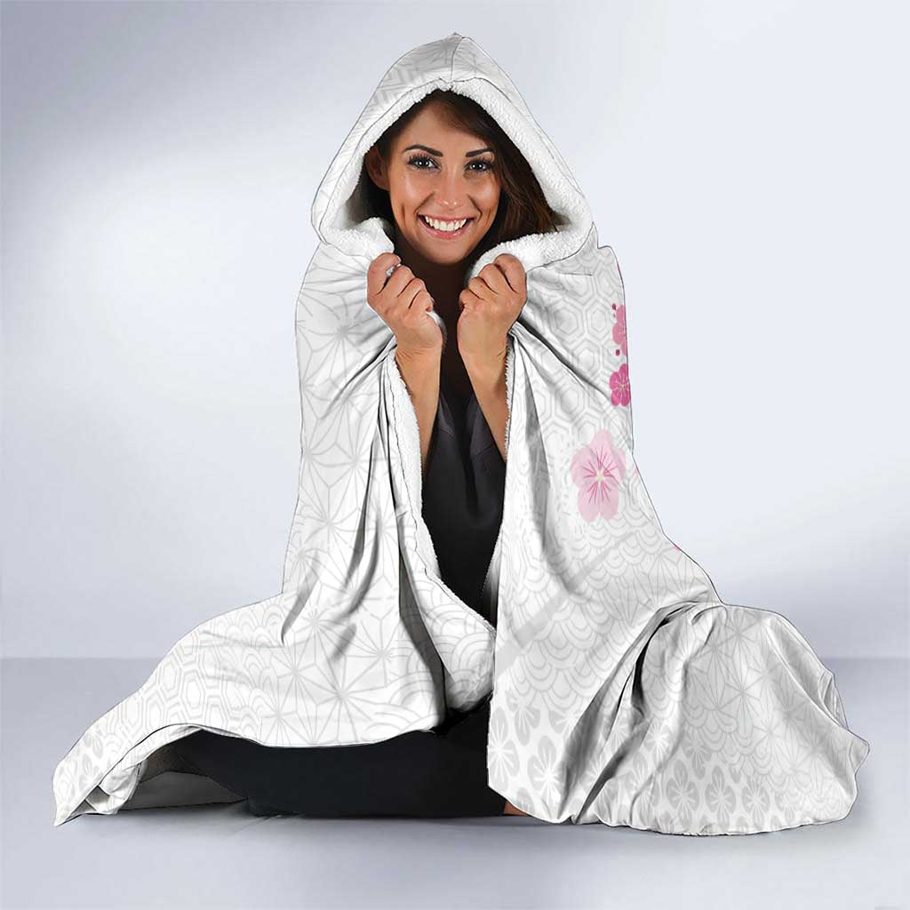 Custom Rugby Japan Hooded Blanket The Champion Brave Blossoms White Color - Wonder Print Shop