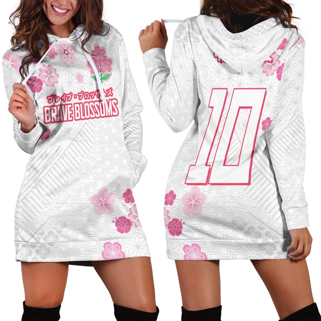 Custom Rugby Japan Hoodie Dress The Champion Brave Blossoms White Color - Wonder Print Shop