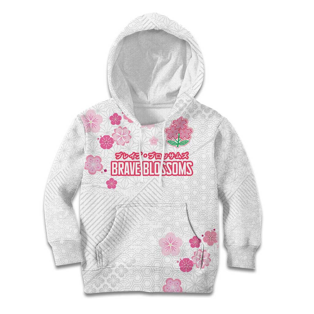 Custom Rugby Japan Kid Hoodie The Champion Brave Blossoms White Color - Wonder Print Shop