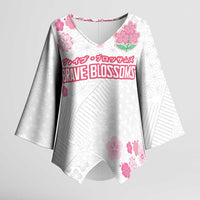 Custom Rugby Japan Kimono Sleeve Blouse The Champion Brave Blossoms White Color - Wonder Print Shop