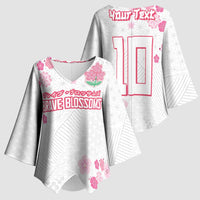 Custom Rugby Japan Kimono Sleeve Blouse The Champion Brave Blossoms White Color - Wonder Print Shop