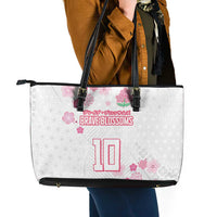 Custom Rugby Japan Leather Tote Bag The Champion Brave Blossoms White Color - Wonder Print Shop