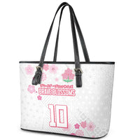 Custom Rugby Japan Leather Tote Bag The Champion Brave Blossoms White Color - Wonder Print Shop