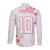 Custom Rugby Japan Long Sleeve Button Shirt The Champion Brave Blossoms White Color - Wonder Print Shop