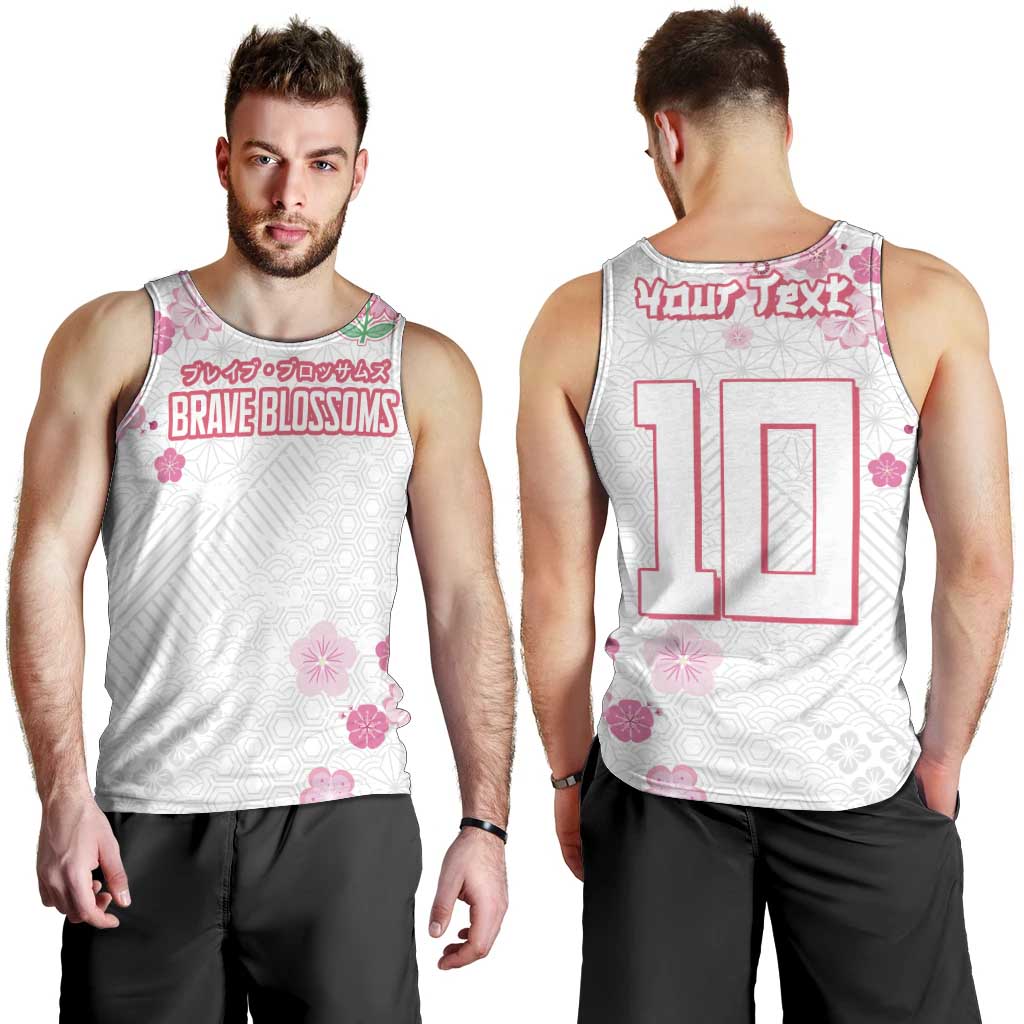 Custom Rugby Japan Men Tank Top The Champion Brave Blossoms White Color - Wonder Print Shop