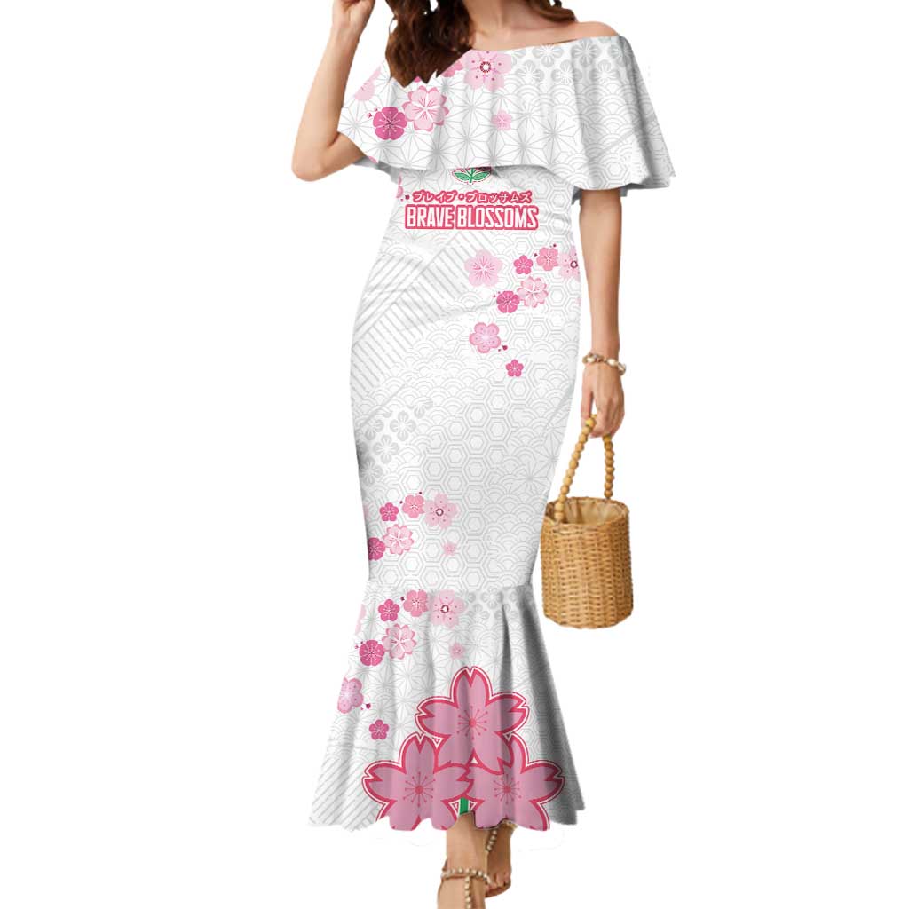 Custom Rugby Japan Mermaid Dress The Champion Brave Blossoms White Color - Wonder Print Shop
