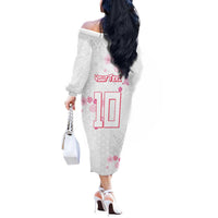 Custom Rugby Japan Off The Shoulder Long Sleeve Dress The Champion Brave Blossoms White Color - Wonder Print Shop