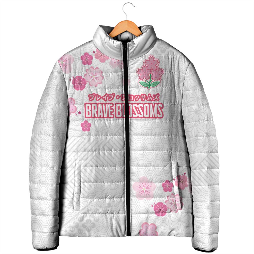 Custom Rugby Japan Padded Jacket The Champion Brave Blossoms White Color - Wonder Print Shop