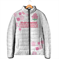 Custom Rugby Japan Padded Jacket The Champion Brave Blossoms White Color - Wonder Print Shop