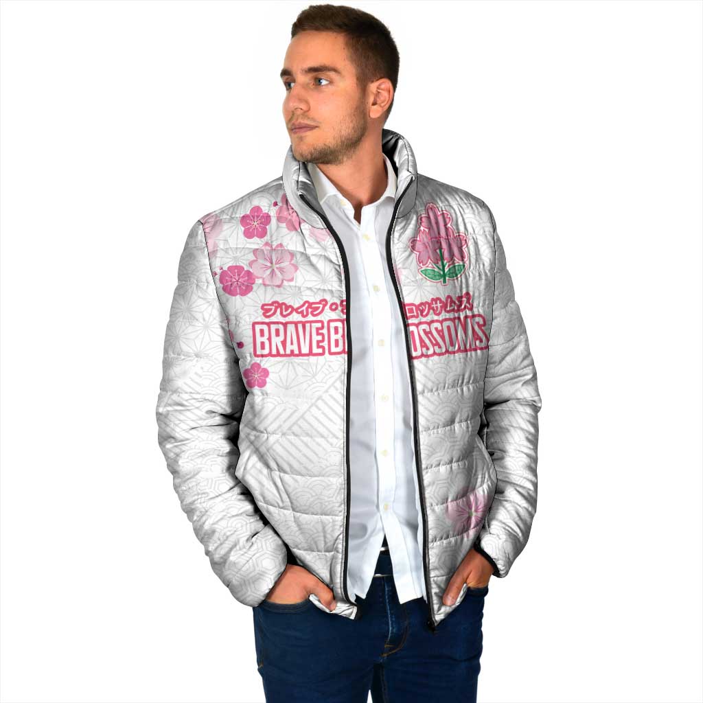 Custom Rugby Japan Padded Jacket The Champion Brave Blossoms White Color - Wonder Print Shop
