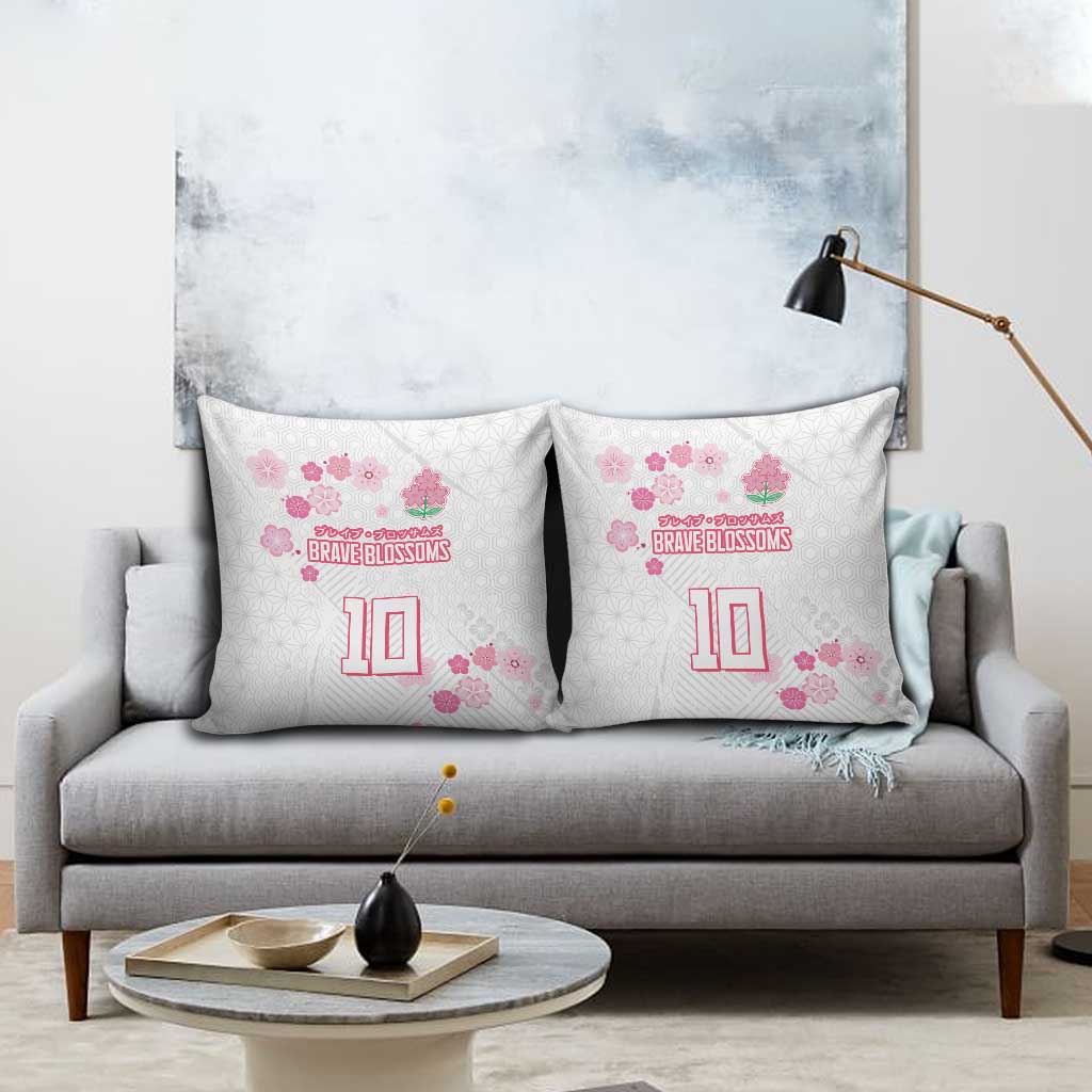 Custom Rugby Japan Pillow Cover The Champion Brave Blossoms White Color - Wonder Print Shop