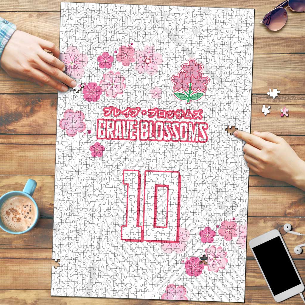 Custom Rugby Japan Puzzle The Champion Brave Blossoms White Color - Wonder Print Shop