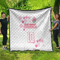 Custom Rugby Japan Quilt The Champion Brave Blossoms White Color - Wonder Print Shop