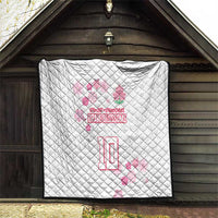 Custom Rugby Japan Quilt The Champion Brave Blossoms White Color - Wonder Print Shop