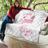 Custom Rugby Japan Quilt The Champion Brave Blossoms White Color - Wonder Print Shop