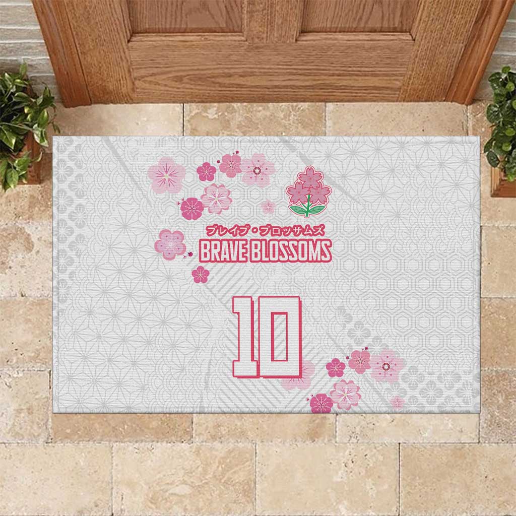 Custom Rugby Japan Rubber Doormat The Champion Brave Blossoms White Color - Wonder Print Shop