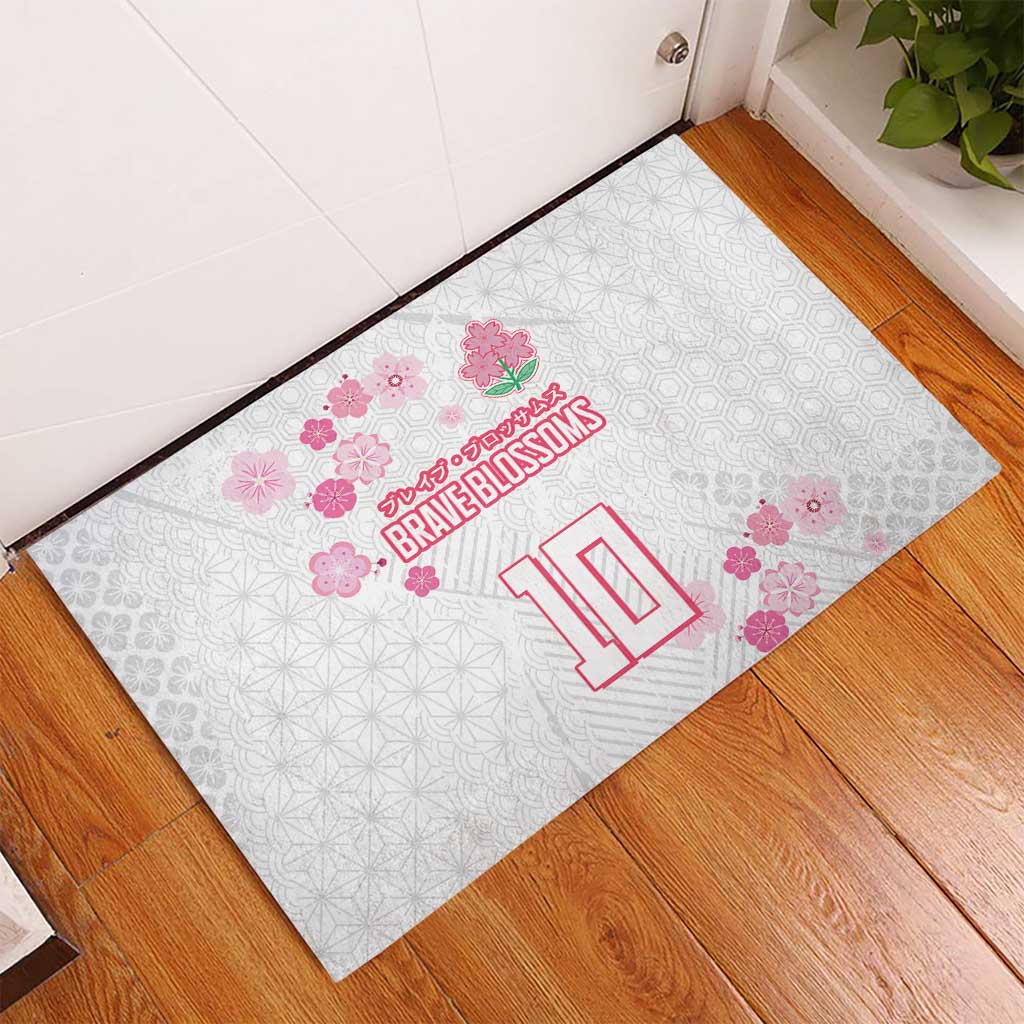 Custom Rugby Japan Rubber Doormat The Champion Brave Blossoms White Color - Wonder Print Shop