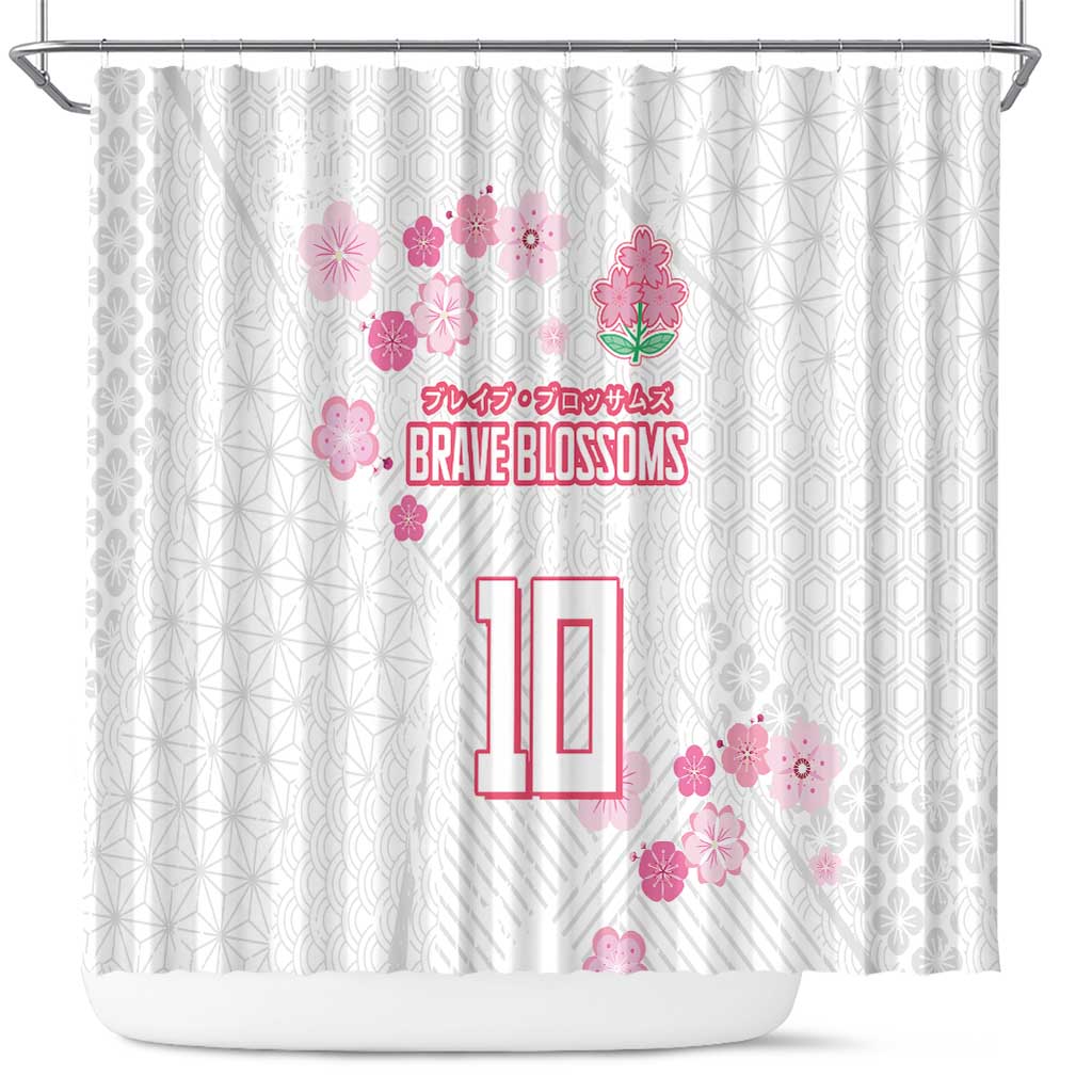 Custom Rugby Japan Shower Curtain The Champion Brave Blossoms White Color - Wonder Print Shop