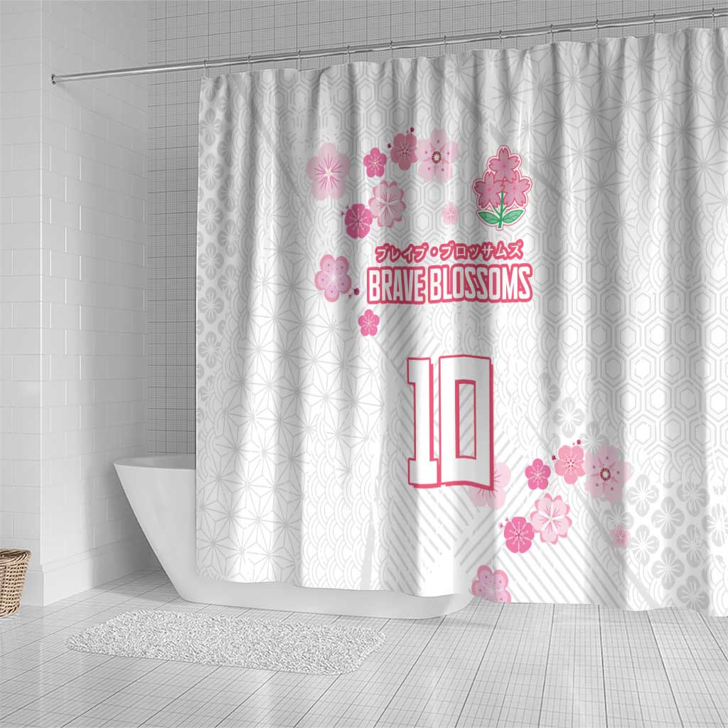 Custom Rugby Japan Shower Curtain The Champion Brave Blossoms White Color - Wonder Print Shop
