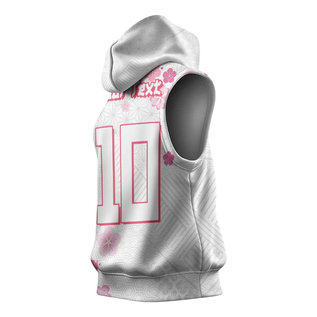 Custom Rugby Japan Sleeveless Hoodie The Champion Brave Blossoms White Color - Wonder Print Shop