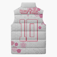 Custom Rugby Japan Sleeveless Puffer Jacket The Champion Brave Blossoms White Color - Wonder Print Shop