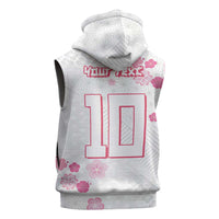 Custom Rugby Japan Sleeveless Zip Hoodie The Champion Brave Blossoms White Color - Wonder Print Shop