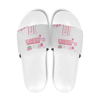Custom Rugby Japan Slide Sandals The Champion Brave Blossoms White Color - Wonder Print Shop