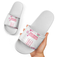 Custom Rugby Japan Slide Sandals The Champion Brave Blossoms White Color - Wonder Print Shop