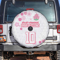 Custom Rugby Japan Spare Tire Cover The Champion Brave Blossoms White Color - Wonder Print Shop