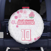 Custom Rugby Japan Spare Tire Cover The Champion Brave Blossoms White Color - Wonder Print Shop