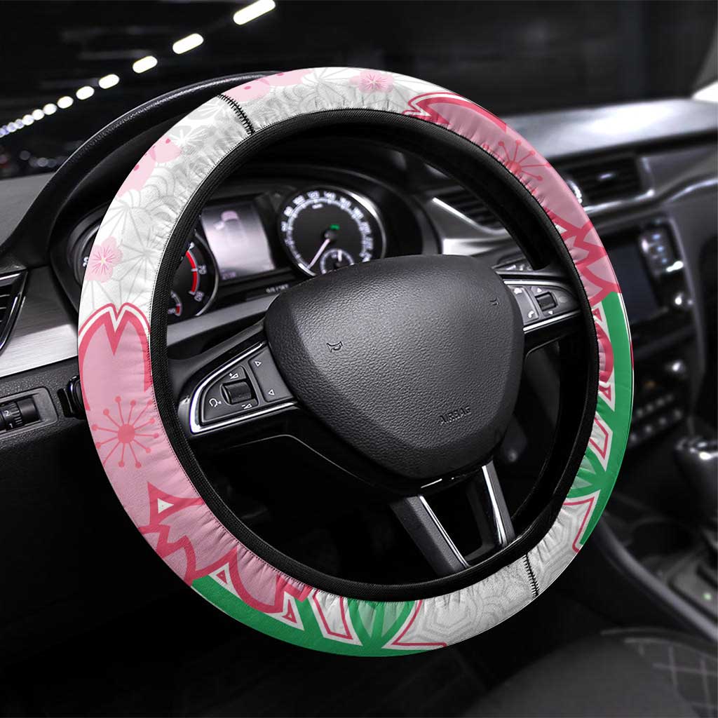 Rugby Japan Steering Wheel Cover The Champion Brave Blossoms White Color - Wonder Print Shop