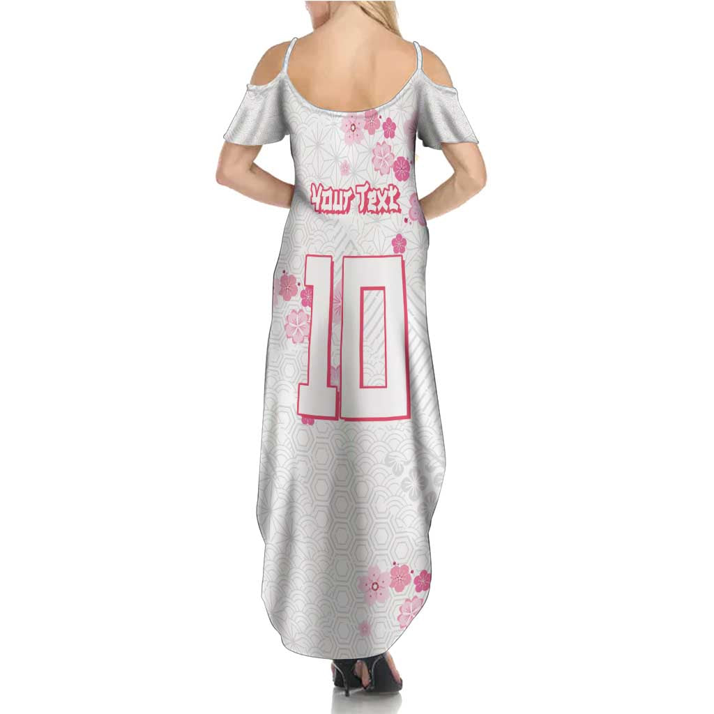 Custom Rugby Japan Summer Maxi Dress The Champion Brave Blossoms White Color - Wonder Print Shop