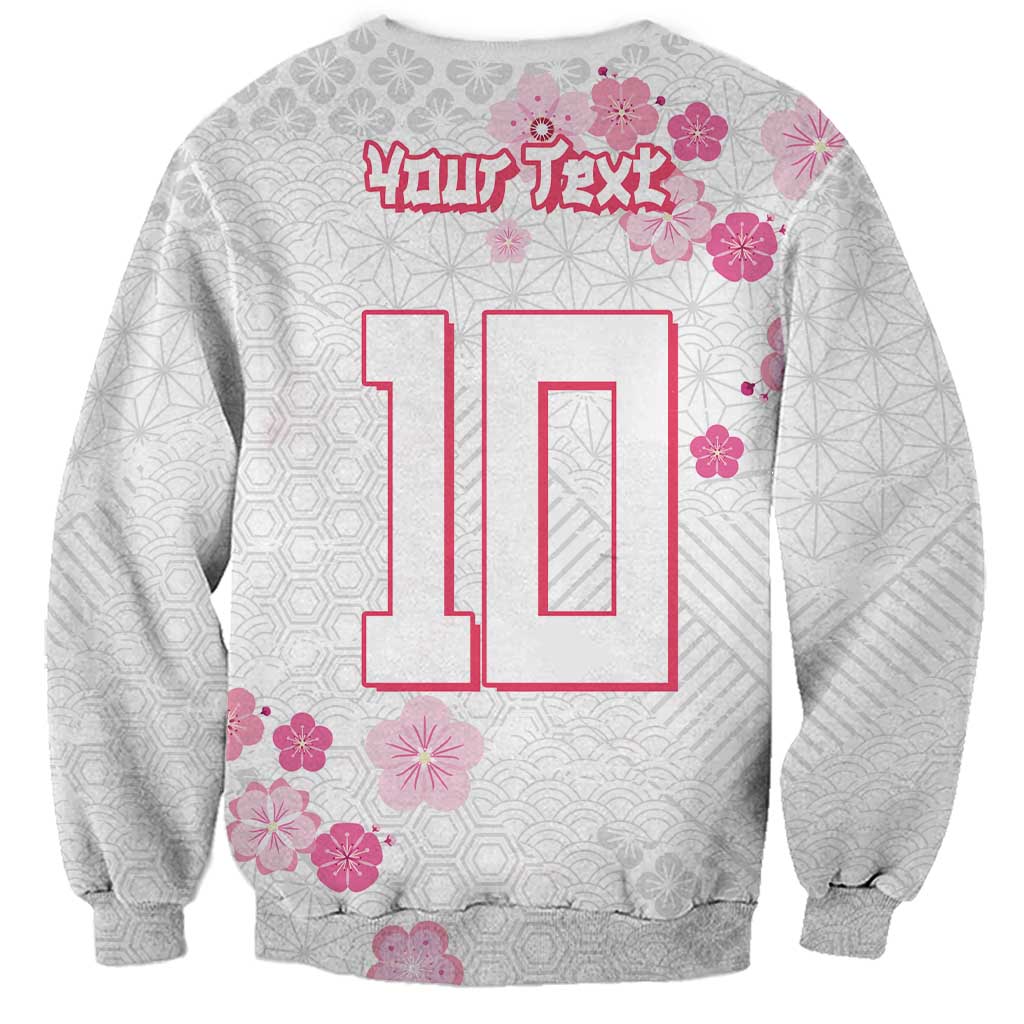 Custom Rugby Japan Sweatshirt The Champion Brave Blossoms White Color - Wonder Print Shop