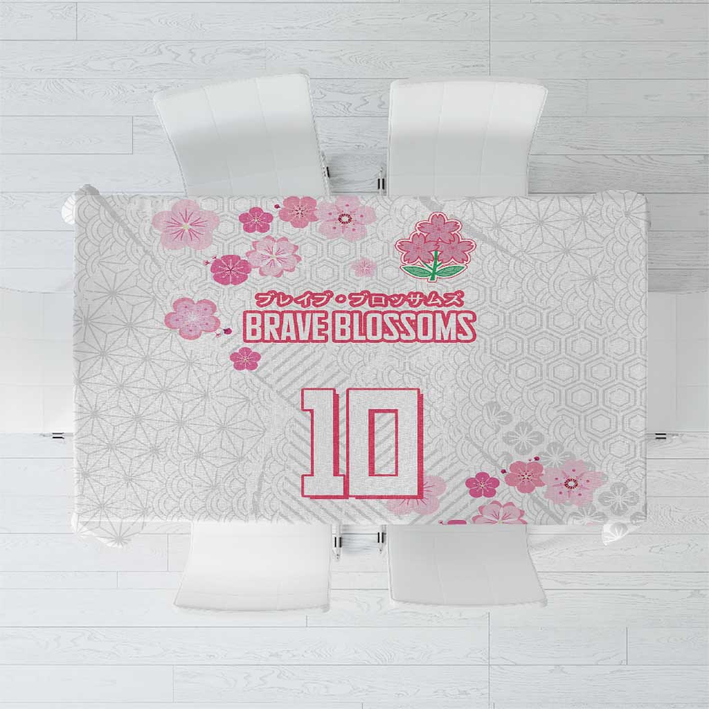 Custom Rugby Japan Tablecloth The Champion Brave Blossoms White Color - Wonder Print Shop