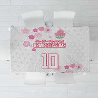Custom Rugby Japan Tablecloth The Champion Brave Blossoms White Color - Wonder Print Shop
