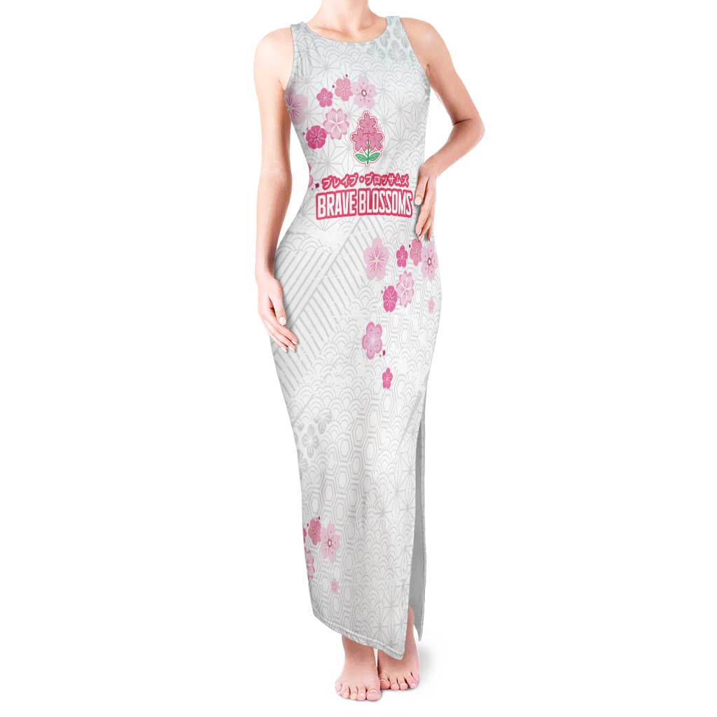 Custom Rugby Japan Tank Maxi Dress The Champion Brave Blossoms White Color - Wonder Print Shop