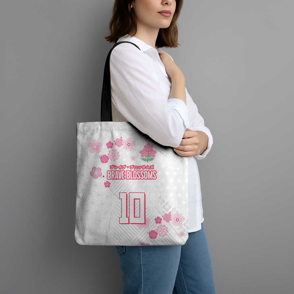 Custom Rugby Japan Tote Bag The Champion Brave Blossoms White Color - Wonder Print Shop